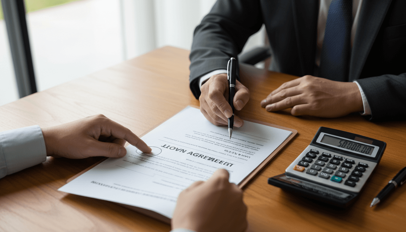 Financial advisor explaining financing options to buyer